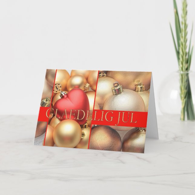Dansk julkort - Glæ delig Jul Helgkort (Framsida)
