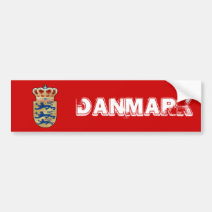 Dansk logotyp-bricka jackar av armens vapensköld f bildekal