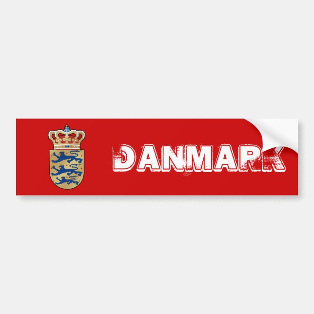 Dansk logotyp-bricka jackar av armens vapensköld f bildekal (Framsidan)