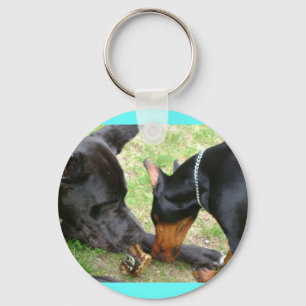 Dansk- och Dobermanvänskapnyckelring Nyckelring