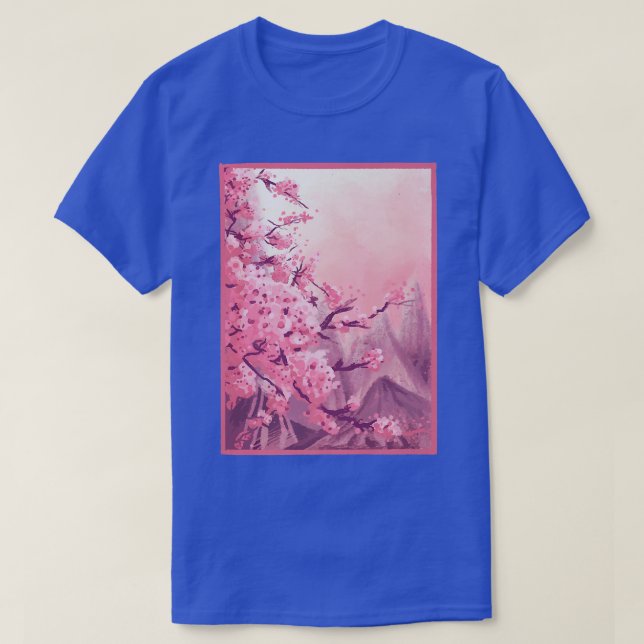 Dansk Pastel Aesthetic Cherry Blommar Japansk SA T Shirt (Design framsida)
