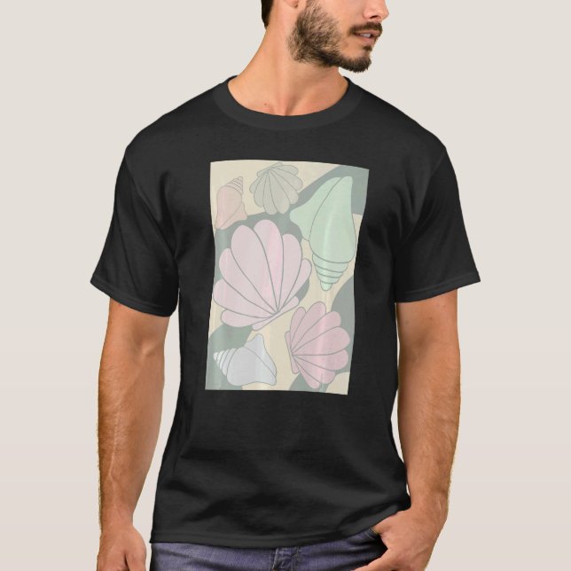 Dansk Pastel Aesthetic Seashell T Shirt (Framsida)
