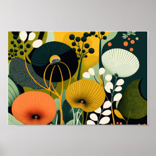 Dansk skandinavisk, modern Blommigt konst Poster
