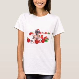 Dansk storerhund med juldekorationer present tee