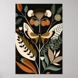 Dansk utskrift av Scandinavian Scandi Butterfly Ar Poster