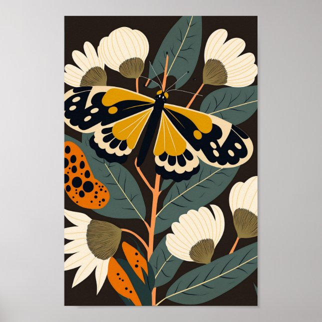 Dansk utskrift av Scandinavian Scandi Butterfly Ar Poster (Framsidan)