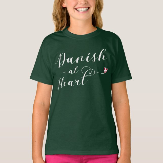 Dansk Vid Heart, Danmark Tee (Framsida)