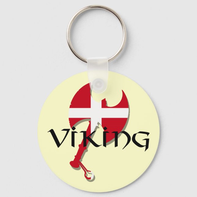 Dansk Viking Danmark flagga Ax Nyckelring (Framsida)