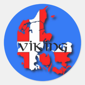 Dansk Viking Sticker Runt Klistermärke