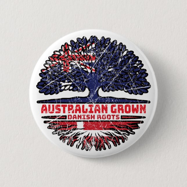 Danska Danmark Australien Australien Träd Roots Knapp (Framsida)