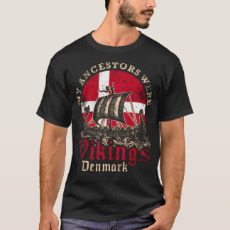 Danska Danmark Viking Frakt Flagga T Shirt