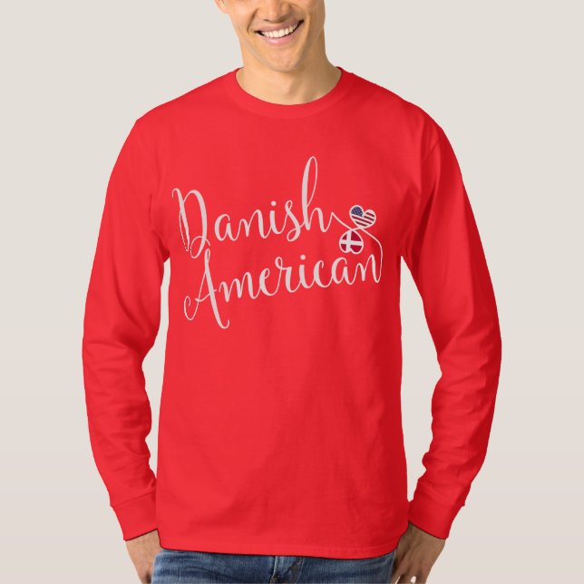 Danska entwated Hearts T-Shirt, Danmark Tröja (Framsida)