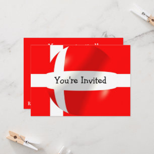 Danska Flagga Any Tillfälle Inbjudningar