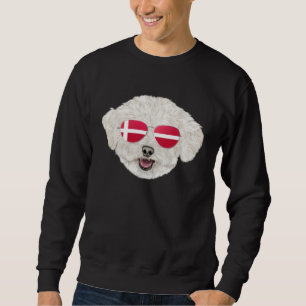 Danska Flagga Bichons Frise Hund Danmark Fickforma Lång Ärmad Tröja