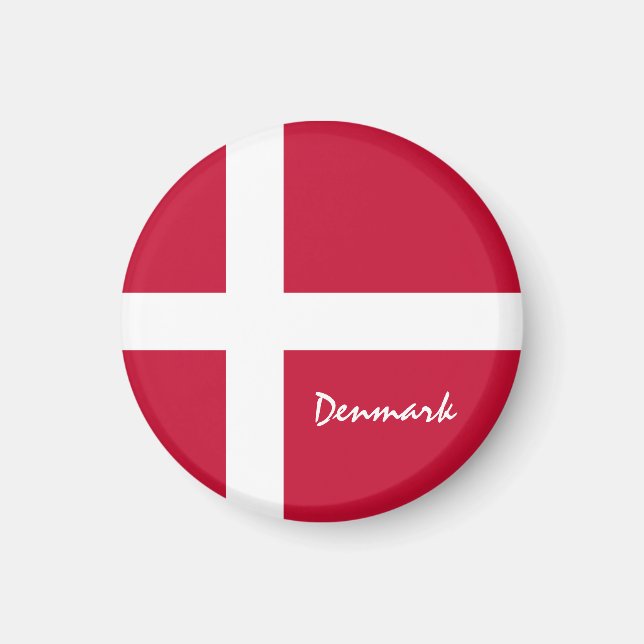 Danska flagga & Danmark helgdag, resor/sport Magnet (Framsidan)