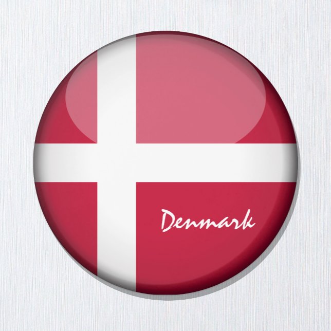 Danska flagga & Danmark helgdag, resor/sport Magnet (Skapare uppladdad)