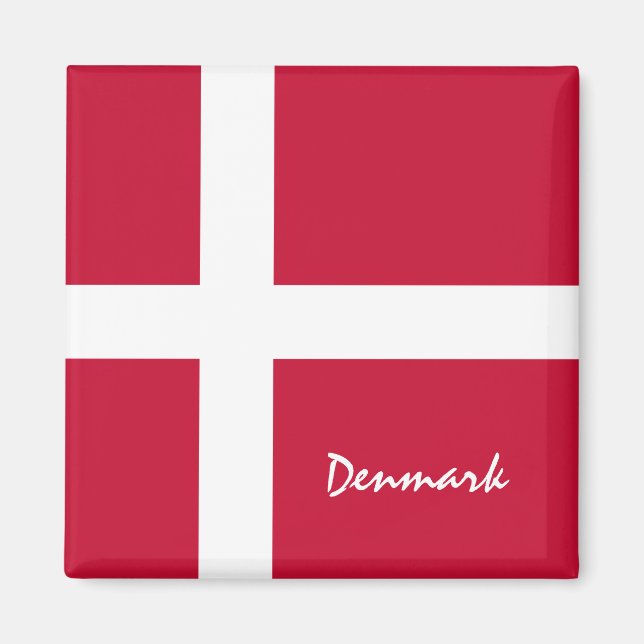 Danska flagga & Danmark helgdag, resor/sport Magnet (Framsidan)