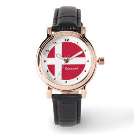 Danska Flagga & Danmark trendig mode /design Armbandsur