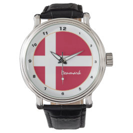 Danska Flagga & Danmark trendig mode /design Armbandsur