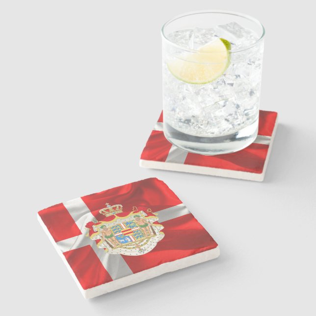 Danska flagga Jackande av arm Underlägg Sten (Sidan)