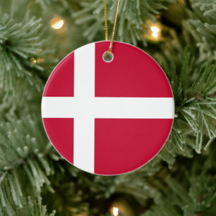 Danska Flagga Julgransprydnad Keramik