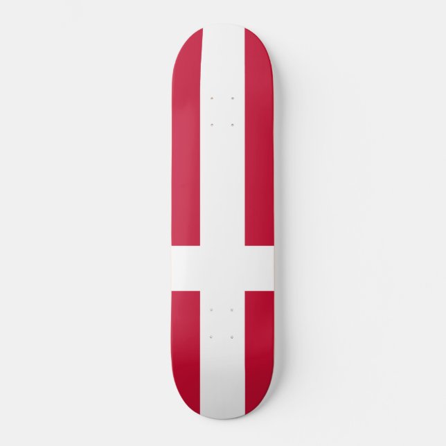 Danska Flagga Mini Skateboard Bräda 18,5 Cm (Framsida)