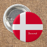 Danska Flagga patriotiska och danska mode/sport Knapp<br><div class="desc">Knappar: Danmark & Flagga - kärlek mitt land,  resa,  helgdag,  landpatrioter/sportfantaster</div>