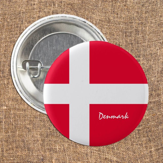 Danska Flagga patriotiska och danska mode/sport Knapp (Skapare uppladdad)