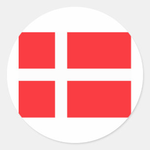 Danska Flagga Runt Klistermärke