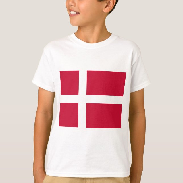 Danska Flagga T Shirt (Framsida)