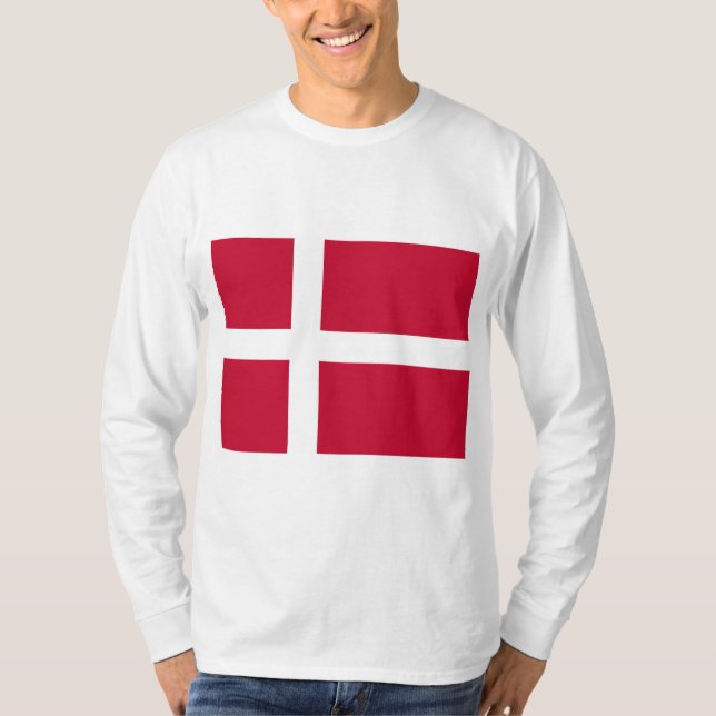 Danska Flagga T Shirt (Framsida)