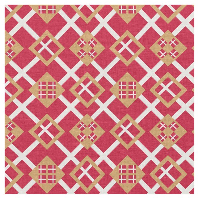 Danska Flagga & Trendig Danmark Fabric mode GLD Tyg (Närbild)