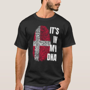 Danska Flagga Viking Dna Fingerprint Danmark T Shirt