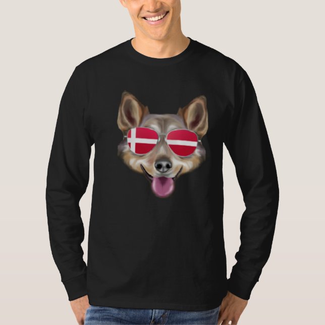 Danska Flaggan Cairn Terrier Hund Danmark Fickform T Shirt (Framsida)