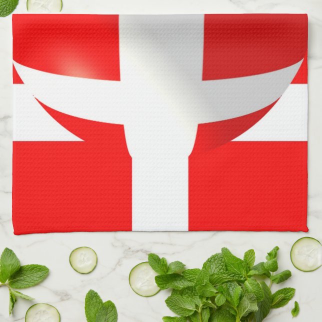 Danska flaggan kökshandduk (Vikta)