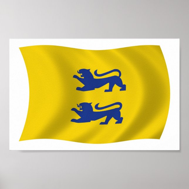 Danska minoriteten i Södra Schleswig Flagga Affisc Poster (Framsidan)
