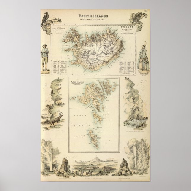 Danska öarna i Nordatlanten Poster (Framsidan)