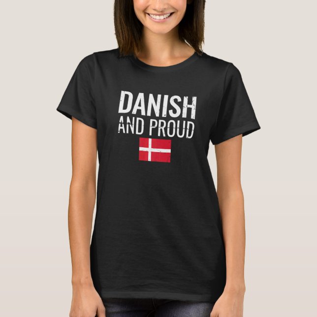 Danska och stolt Danmark-Flagga T Shirt (Framsida)