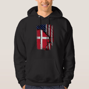 Danska ROOTS Halamerikanska Flagga Patrioitc Danma Hoodie