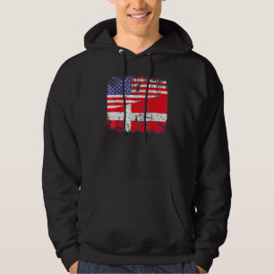 Danska rötter Halamerikanska Flagga Danmark Patrio Hoodie