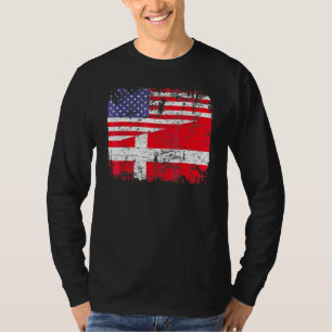 Danska rötter Halamerikanska Flagga Danmark Patrio T Shirt