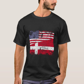Danska rötter Halamerikanska Flagga Danmark T Shirt