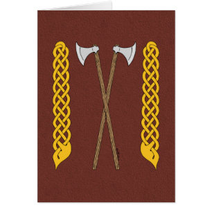 Danska/Viking Axes korsade med sladd Hälsningskort