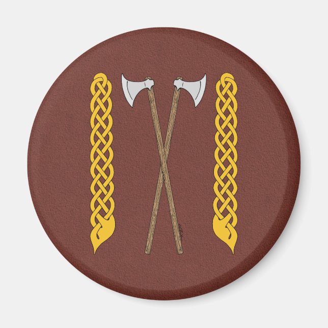 Danska/Viking Axes korsade med sladd Magnet (Framsidan)