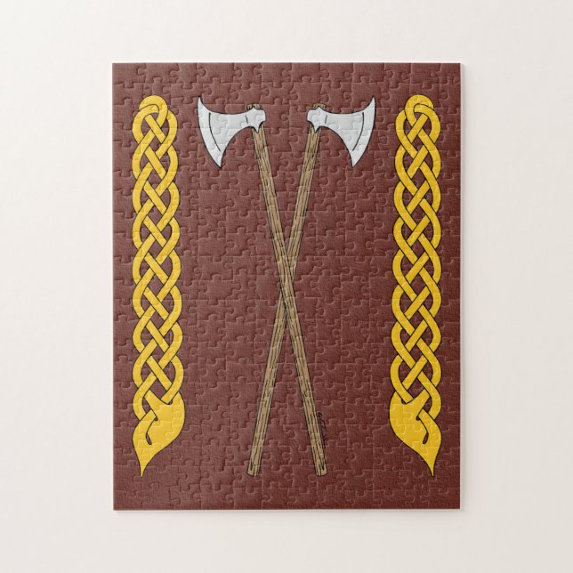 Danska/Viking Axes korsade med sladd Pussel (Vertikal)