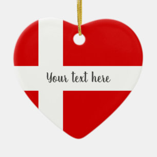 Danskaflagga av den Danmark julgranprydnaden Julgransprydnad Keramik