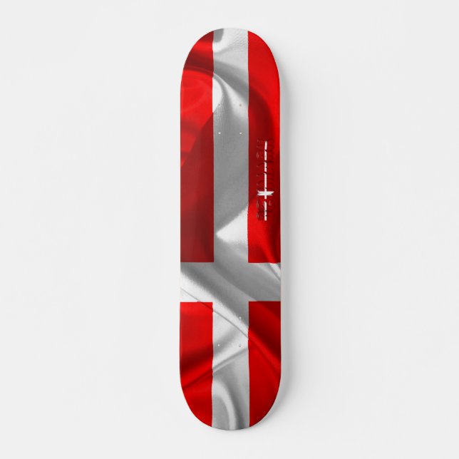 Danskaflagga Mini Skateboard Bräda 18,5 Cm (Framsida)