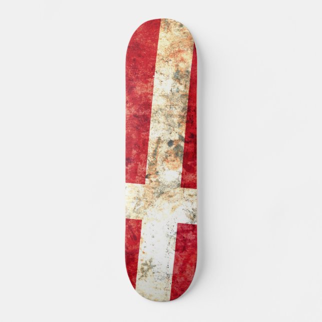 Danskaflagga Skateboard Bräda 20 Cm (Framsida)