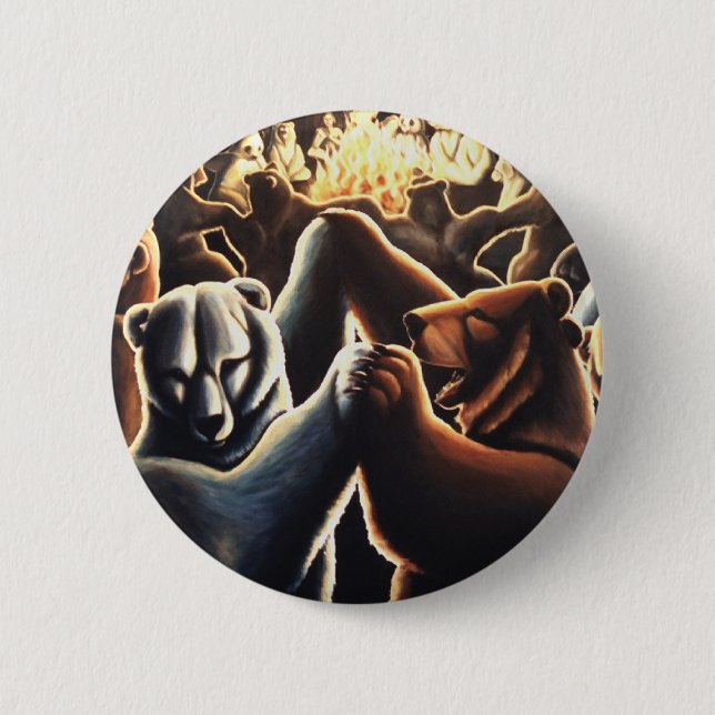 Danskande Bear Buttons Pin Party Animal Buttons Gi Knapp (Framsida)