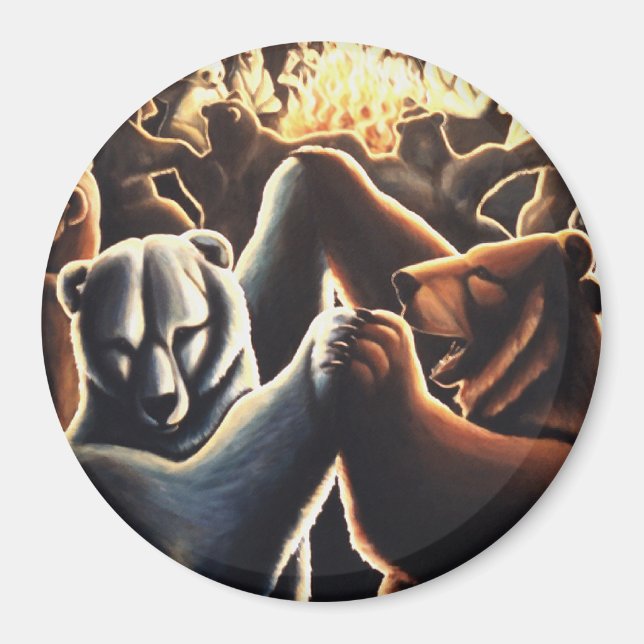 Danskande Bears Fridge Magnet Bear Art-presenter (Framsidan)